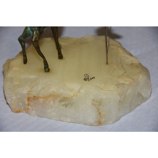 Metal Ross Brutalist Bronze Deer Fawn Figurine For Sale - Image 7 of 8