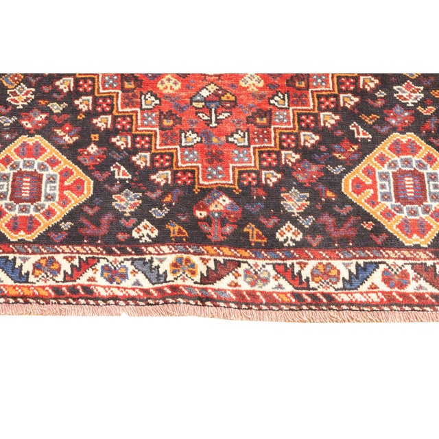 Brick Red Vintage Hand-Knotted Persian Qashqai Rug 3'10" X 5'2" For Sale - Image 8 of 15