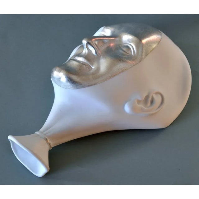 Ilona Romule, Wall Mask, 21st Century, Porcelain with Silver Details For Sale - Image 3 of 4