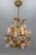 Hollywood Regency Hollywood Regency Style Gilt Metal and Pink Porcelain Roses Chandelier, Italy, 1970s For Sale - Image 3 of 18
