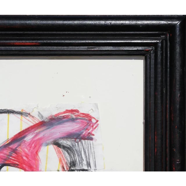 1995 Contemporary Pink, Red, Yellow, & Black Abstract Gestural Drawing on an Envelope David Aylsworth For Sale - Image 10 of 13