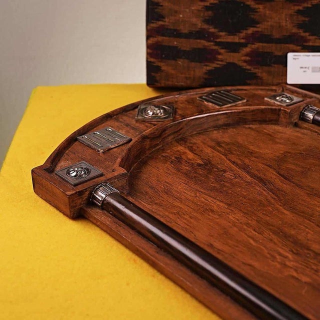 Vintage Handmade Wooden Tray For Sale - Image 5 of 9