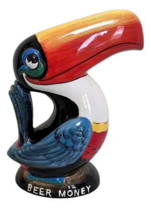 Ceramic Guinness Toucan Beer Money Money Box in the style of John Gilroy