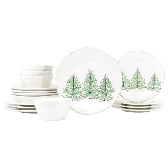 VIETRI Lastra Holiday Sixteen-Piece Place Setting For Sale - Image 12 of 12