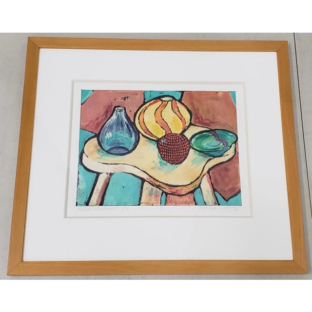 Ingrid Caras (American, 20th C.) "Modern Glassworks No. 2" Original Monotype 20th C. For Sale - Image 11 of 11