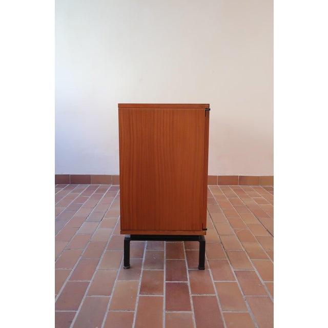 Teak Sideboard with Glazed Centre by Marcel Gascoin for Alveole, France, 1960s For Sale - Image 14 of 18