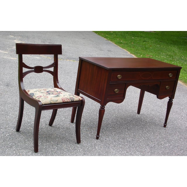 Antique Federal Marvel Furniture Mahogany Desk & Klismos ...