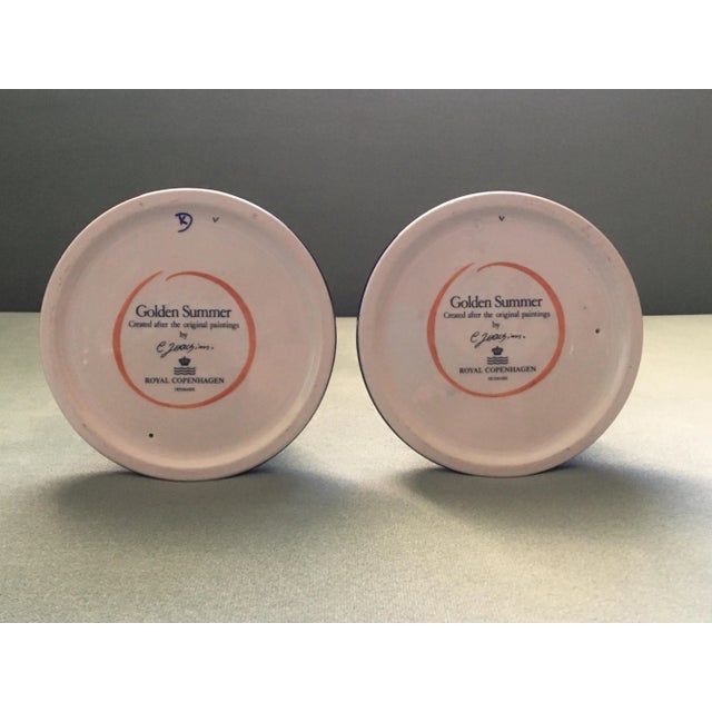 Ceramic 1990s Royal Copenhagen Golden Summer Candlesticks - Set of 2 For Sale - Image 7 of 12