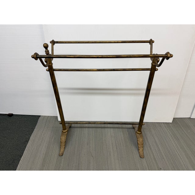 Design Plus Gallery presents a Brass Blanket Stand of Antique Age. It has the look of refinement that is characteristic of...