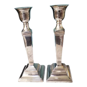 Vintage Silverplate Pottery Barn Candleholders- a Pair