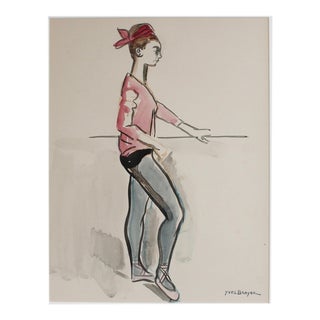 Yves Brayer, Muriel Belmondo at the Barre, 1962, Watercolor For Sale