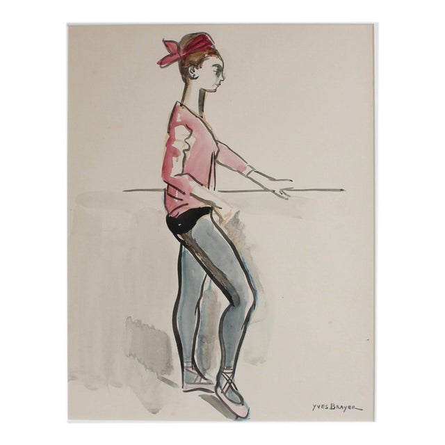 Yves Brayer, Muriel Belmondo at the Barre, 1962, Watercolor For Sale