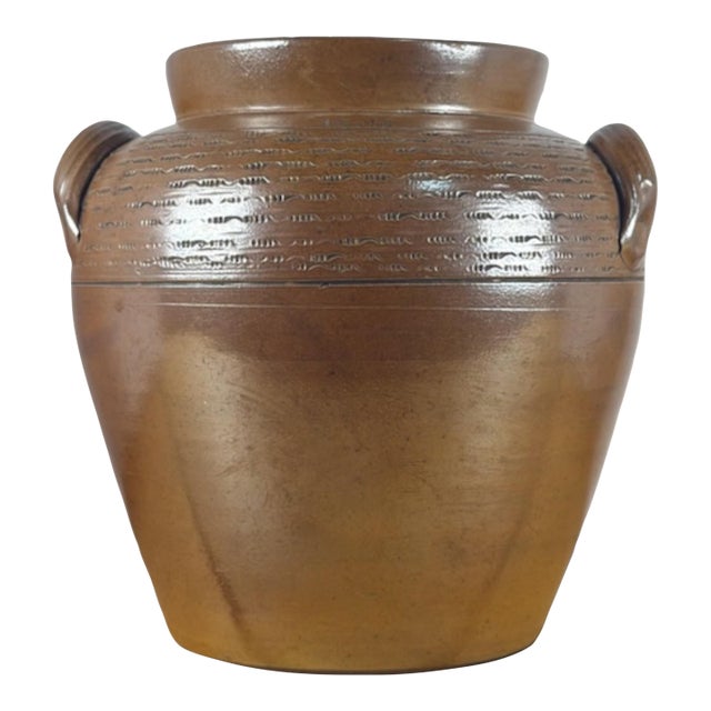 Antique Stoneware French Confit Pot For Sale
