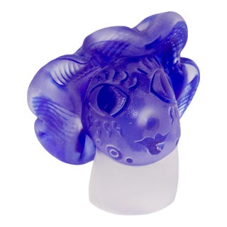 2000 Signed Art Glass Bust Sculpture by Stephen Fellerman and Clair Raabe For Sale