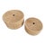 Set of 2 Round Woven Nesting Baskets Yvon Organic Modern Medium and Large Abaca Rope Box Set With Lids by Pigeon & Poodle Line by Made Goods For Sale