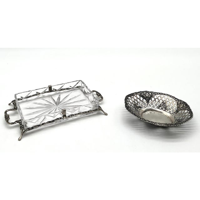 Art Nouveau 800 Silver and Crystal Bowl and Box by Christoph Widmann, 1920s, Set of 2 For Sale - Image 14 of 14