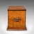Brown Antique Stationery Box, English, Golden Oak, Fall Front Desk Tidy, Edwardian For Sale - Image 8 of 12