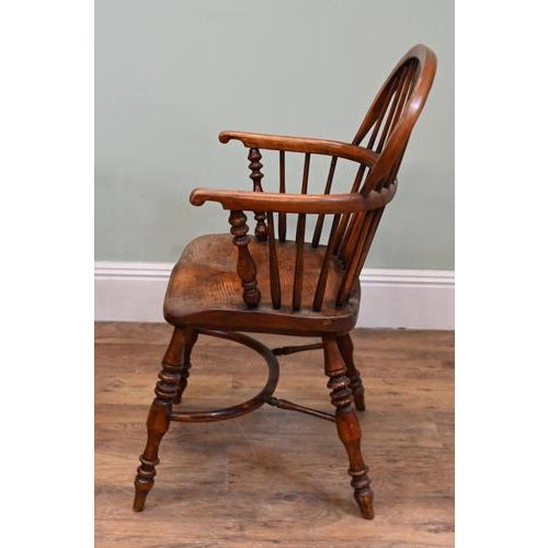Windsor Farmhouse Armchairs with Pierced Splat Backs, Set of 2 For Sale - Image 4 of 7