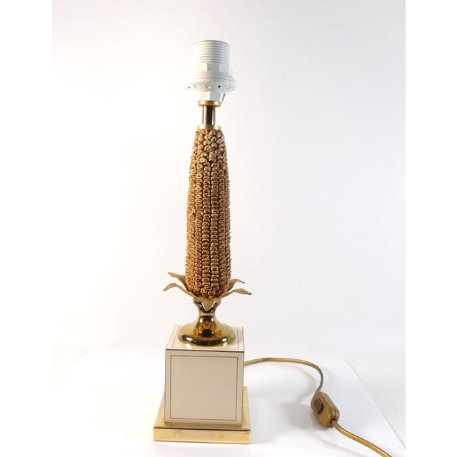 French Hollywood Regency Maizieres Corn Cob Lamp from Le Dauphin, 1970s For Sale - Image 6 of 11