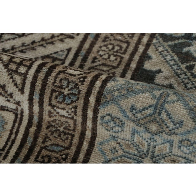 Antique Persian Malayer Rug in Blue, Beige and Cream Geometric Pattern - Rug & Kilim For Sale In New York - Image 6 of 7