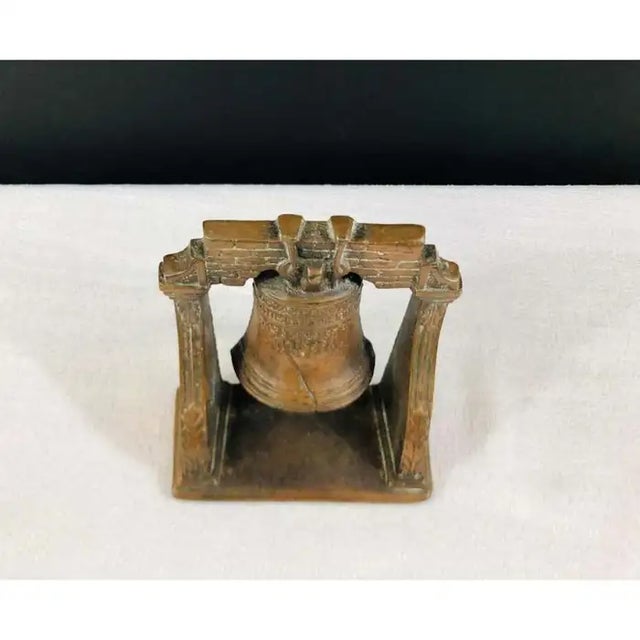 1980s Medieval Antique Cast Bronze Mission Bell Sculpture Bookend, a Pair For Sale - Image 5 of 7