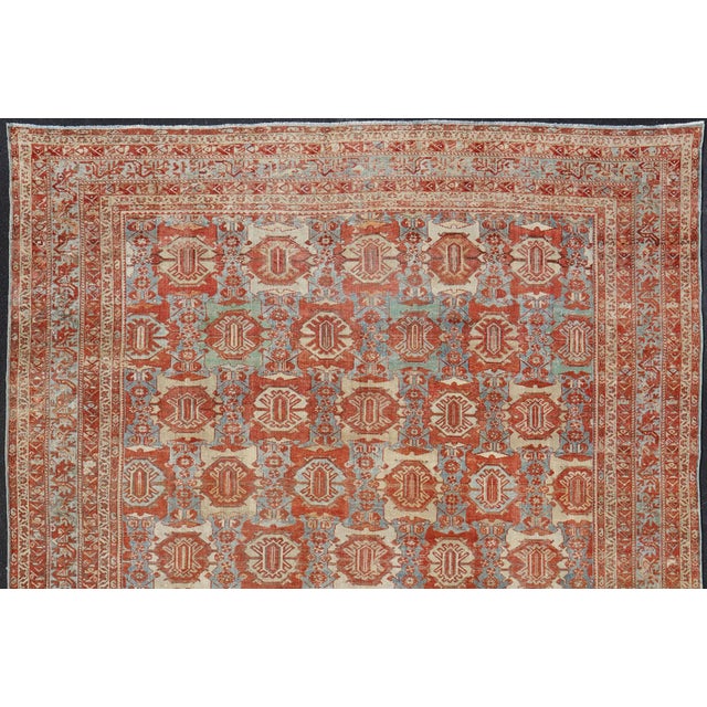 Large Scale Antique Persian Hamedan Rug With Colorful Tribal Design 11'7 X 14'4 For Sale In Atlanta - Image 6 of 16
