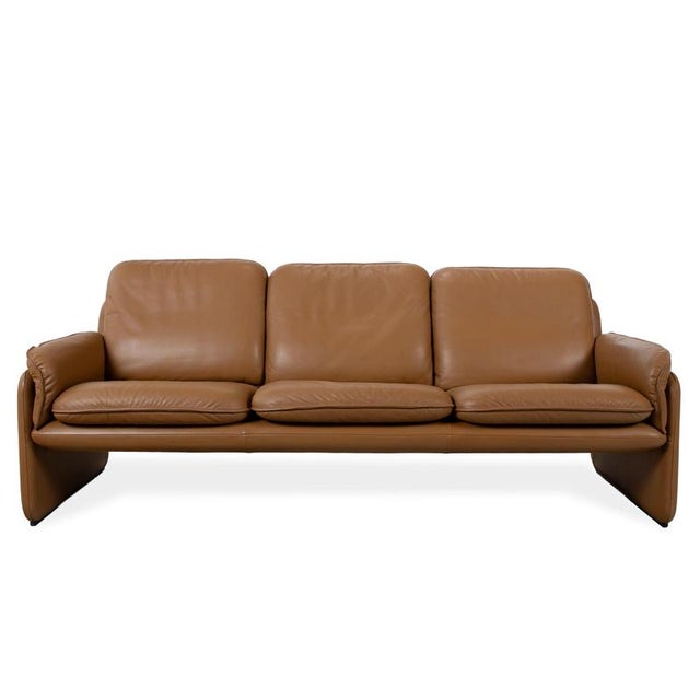 Leather Three-Seater DS-61 Sofa in Brown and Beige from de Sede For Sale - Image 11 of 11