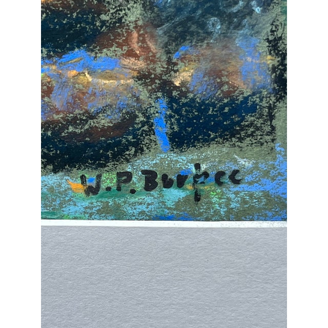 Green Impressionism Landscape, Pastel on Paper, Signed W. P. Burpee. For Sale - Image 8 of 10