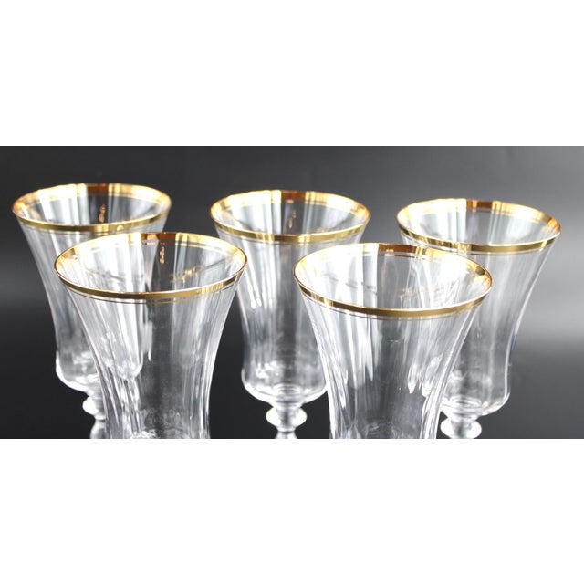 Mikasa 1990s Mikasa Jamestown Gold Trim Crystal Iced Tea Glasses Goblets - Set of 5 For Sale - Image 4 of 6