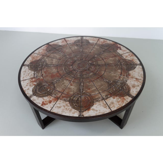 Danish Round Tiled Coffee Table by Ox-Art for Trioh, 1970s For Sale - Image 13 of 18