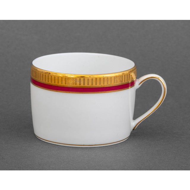 Bernardaud "Madison Carmin" Pattern Porcelain Dinnerware Service for Eleven For Sale - Image 10 of 11