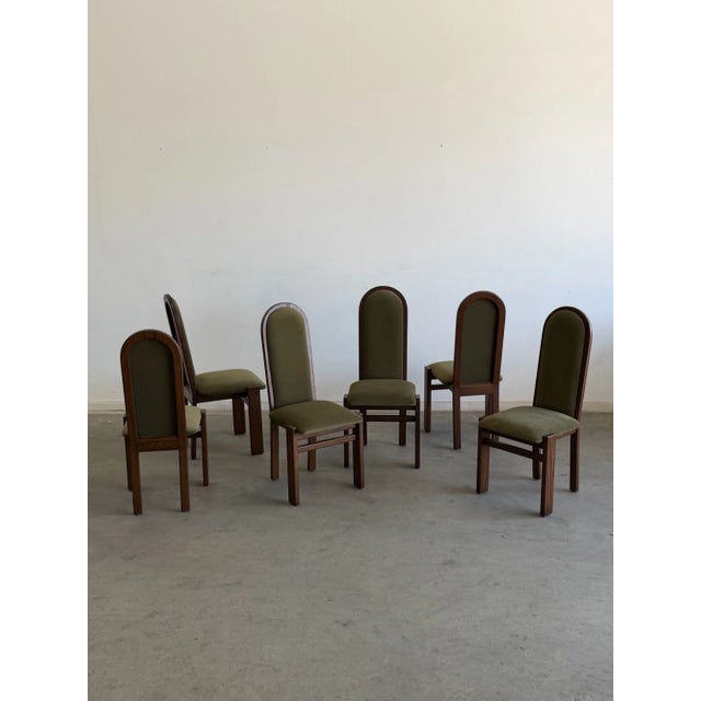 Arched Oak Dining Chairs- Set of 6 For Sale - Image 4 of 14