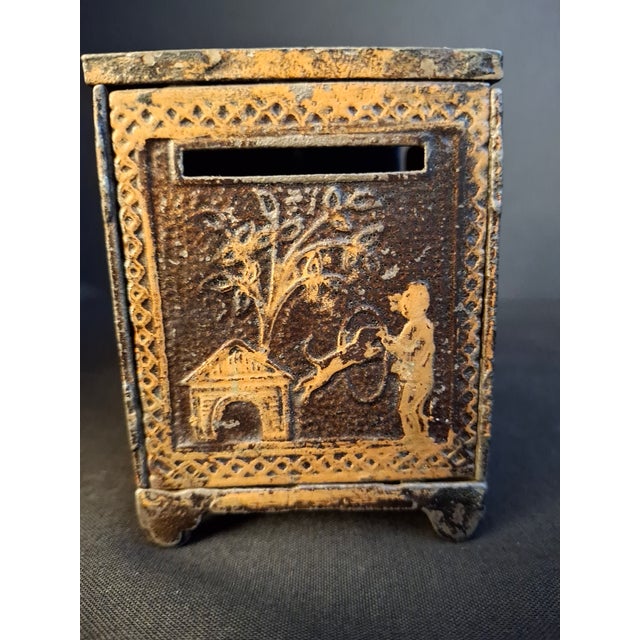 Antique 1882 Kyser & Rex Cast Iron Sport Safe Bank Elephant Giraffe Dog Patented For Sale - Image 11 of 18