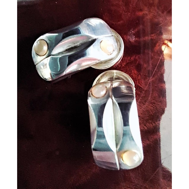 Vintage Ear Clips in Sterling Silver by Maria Berntsen for Georg Jensen, 1990s, Set of 2 For Sale - Image 12 of 12