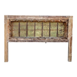 Indian King-Size Headboard Made From an Antique Door For Sale