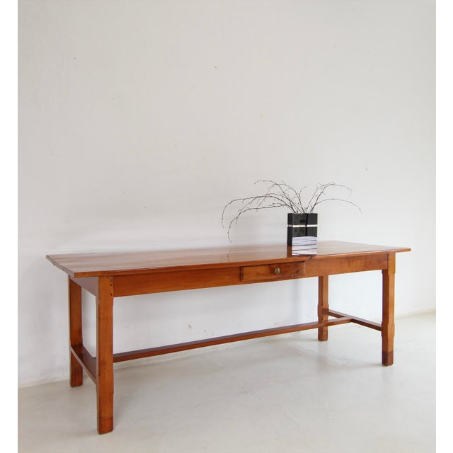 1990s Vintage Cherrywood Dining Table For Sale - Image 5 of 18