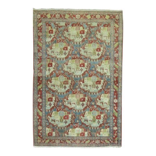 Early 20th Century Zabihi Collection Malayer Senneh Persian Rug - 4'5" x 6'6" For Sale