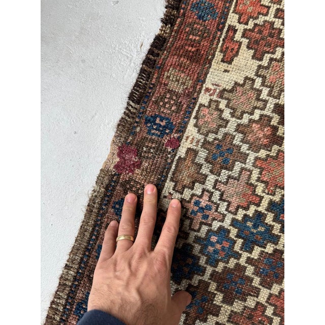 Early 20th Century Antique Baluch Throw Rug 2.2 x 4 For Sale - Image 5 of 7