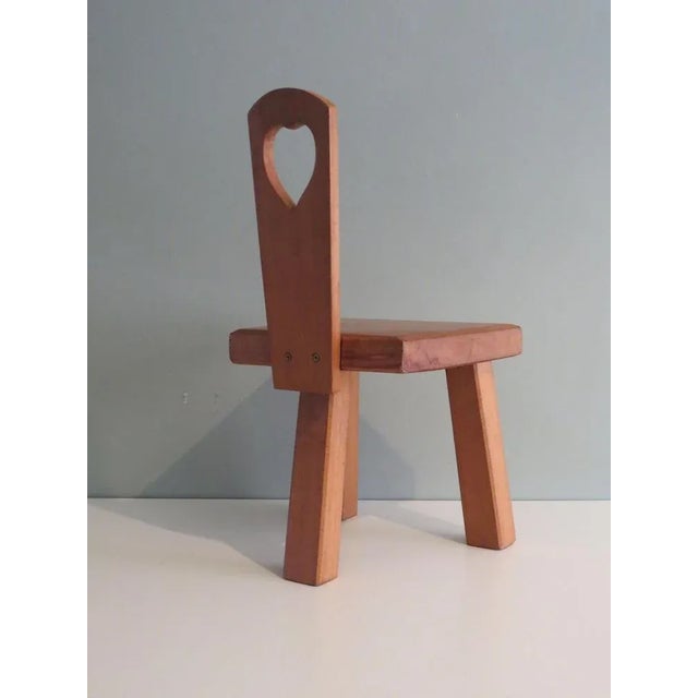 Mid-Century Modern Low Stool or Childrens Chair with Backrest, Belgium, 1970s For Sale - Image 3 of 10