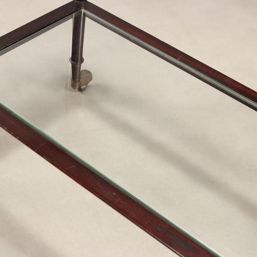 Vintage Italian Kitchen Trolley in Mahogany and Glass, 1960s For Sale - Image 9 of 12