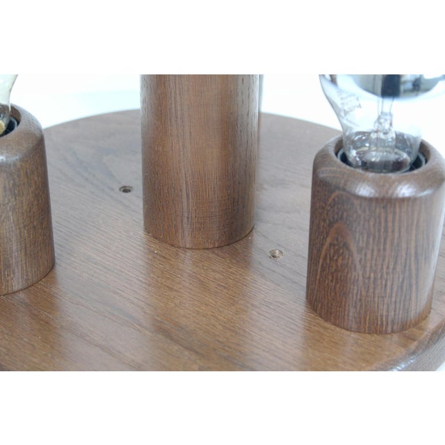 Wood Vintage Japandi Style Ceiling Light, 1970s For Sale - Image 7 of 8