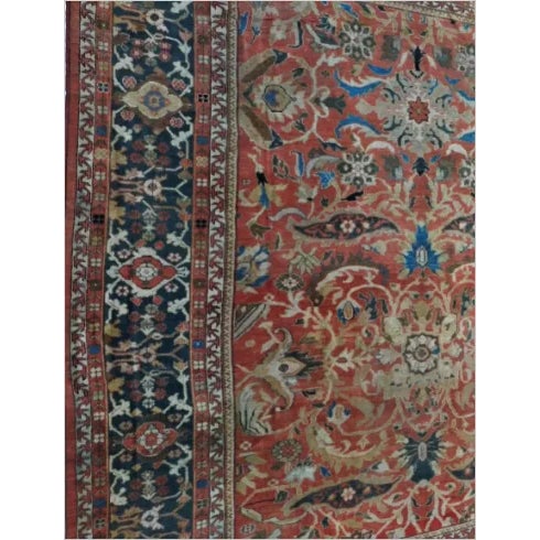 Rare antique Persian Ziegler Sultanabad rug. Rust field. 12'8"x 14'
