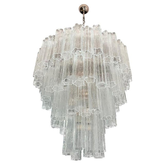 Italian Chandelier in Transparent Murano Glass, 1990 For Sale - Image 11 of 18