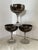 Vintage Smoke Gray Silver Ombre Champagne Coupe Glasses, Set of 3 | Hollywood Regency Barware For Sale - Image 4 of 10