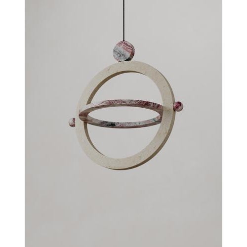 Not Yet Made - Made To Order Pink Marble Stone Ring-Shaped Gaïa Lamp by Esther Knopfler For Sale - Image 5 of 15
