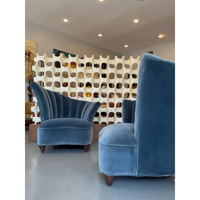 Vintage Pair of Art Deco Style Velvet Chairs For Sale - Image 9 of 15