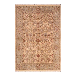 Shabby Chic 1990's Pak-Persian Beige/Taupe Wool Rug - 6'0'' X 8'10'' For Sale