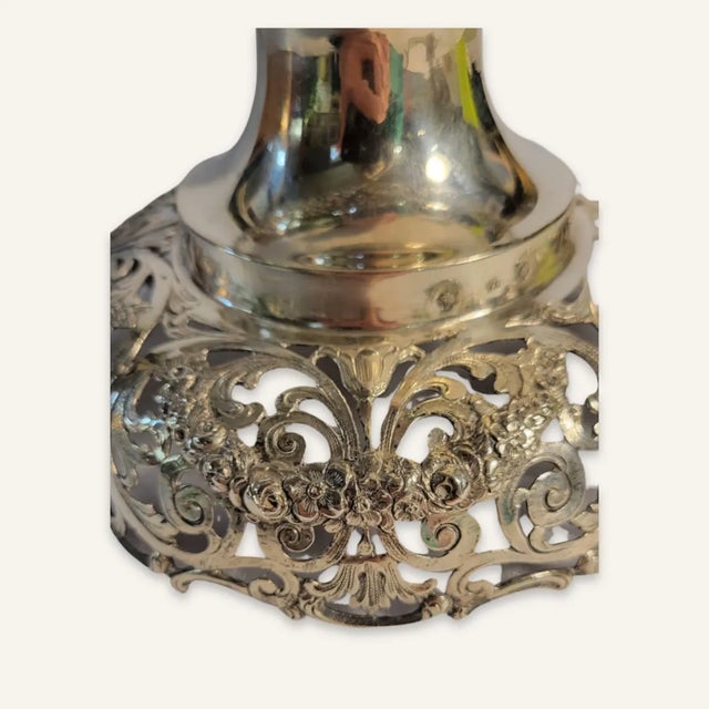 Antique German Coin Silver Pierced Centerpiece For Sale - Image 6 of 8