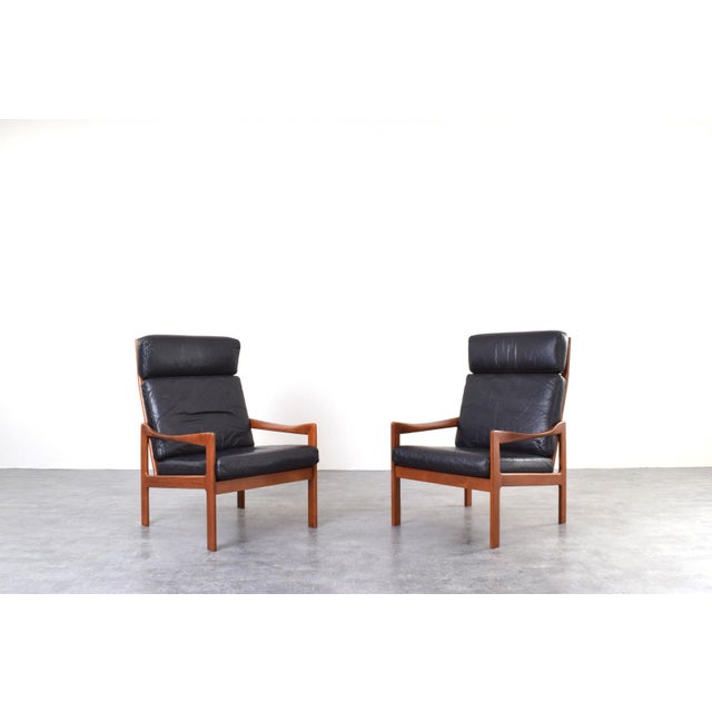 Mid-Century Modern Teak Lounge Chairs by Illum Wikkelsø for Niels Eilersen, 1960s, Set of 2 For Sale - Image 17 of 17