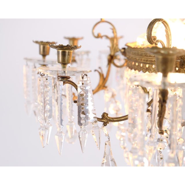 French Antique Bronze Crystal Chandelier, 1880s For Sale - Image 4 of 11